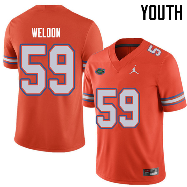 Jordan Brand Youth #59 Danny Weldon Florida Gators College Football Jerseys Sale-Orange